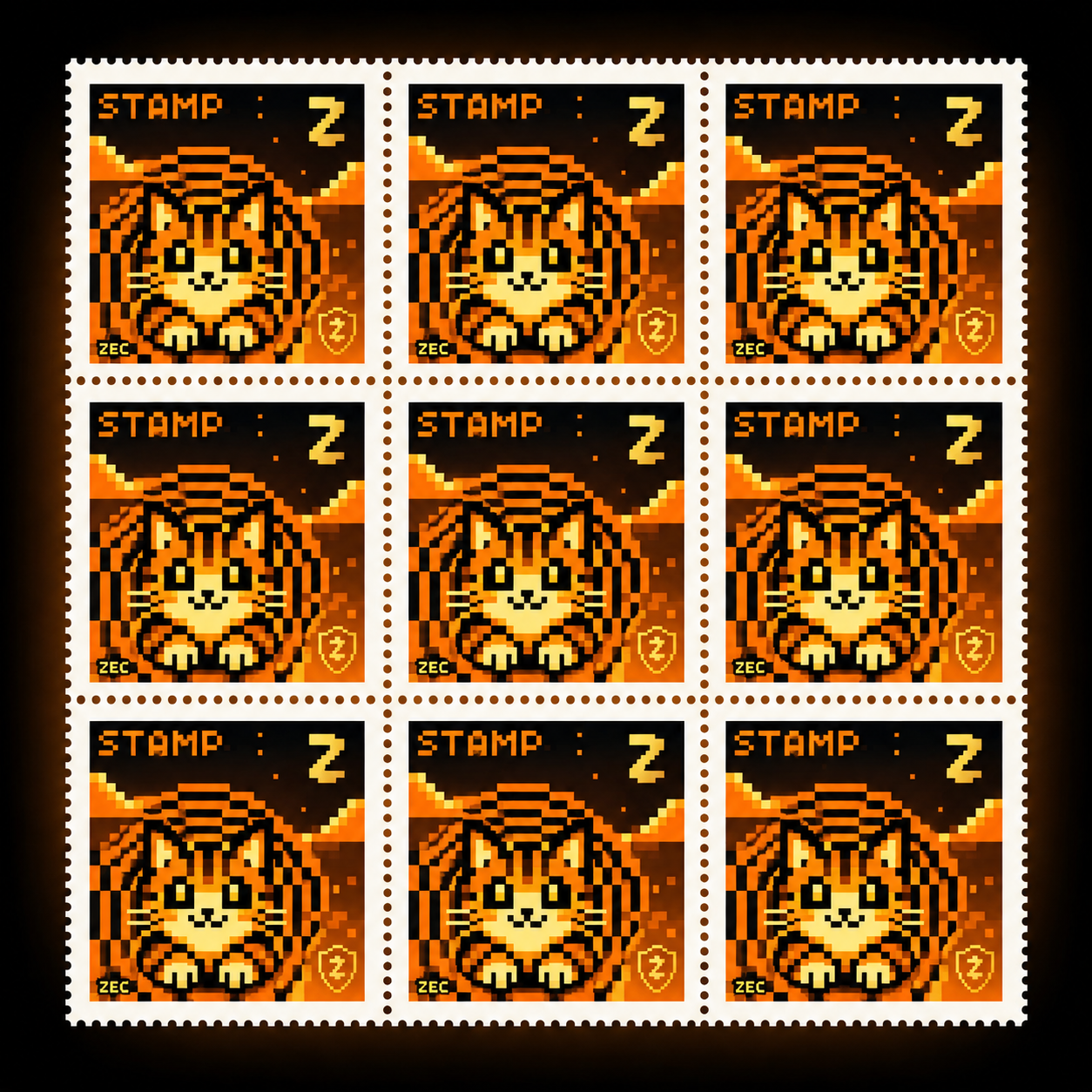 Collector sheet of nine Stamp Cat stamps